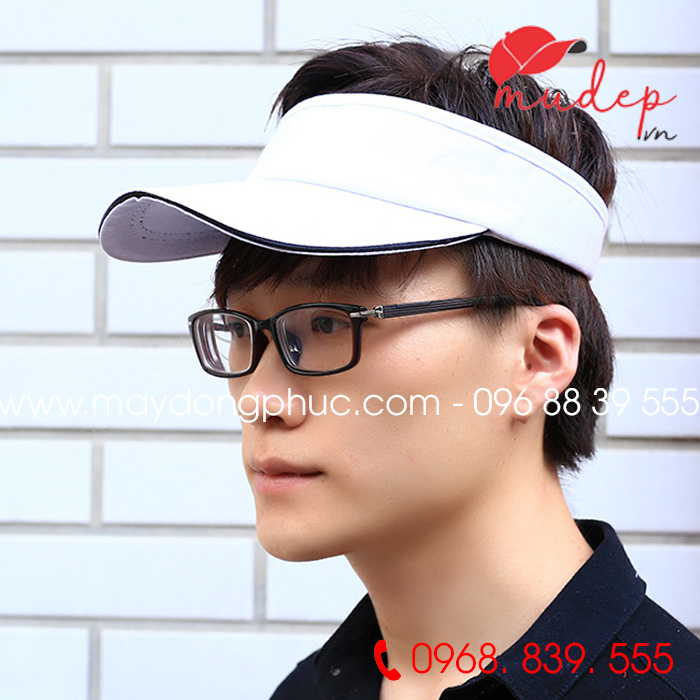 Mũ lưỡi trai nửa đầu màu trắng - mẫu 2