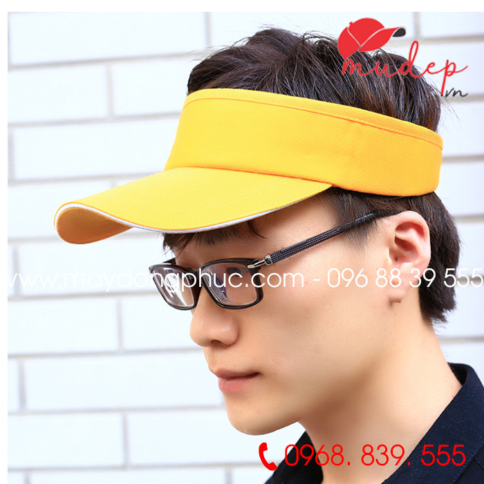 Mũ lưỡi trai nửa đầu màu vàng - mẫu 2