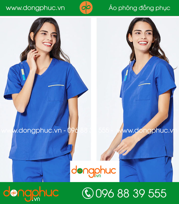 Quần áo đồng phục phòng mổ màu xanh bích