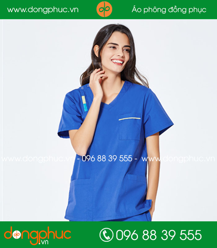 Quần áo đồng phục phòng mổ màu xanh bích - mẫu 2