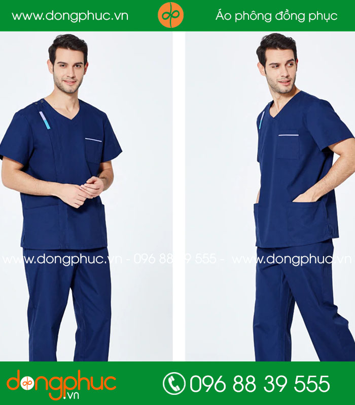 Quần áo đồng phục phòng mổ màu tím than - mẫu 3