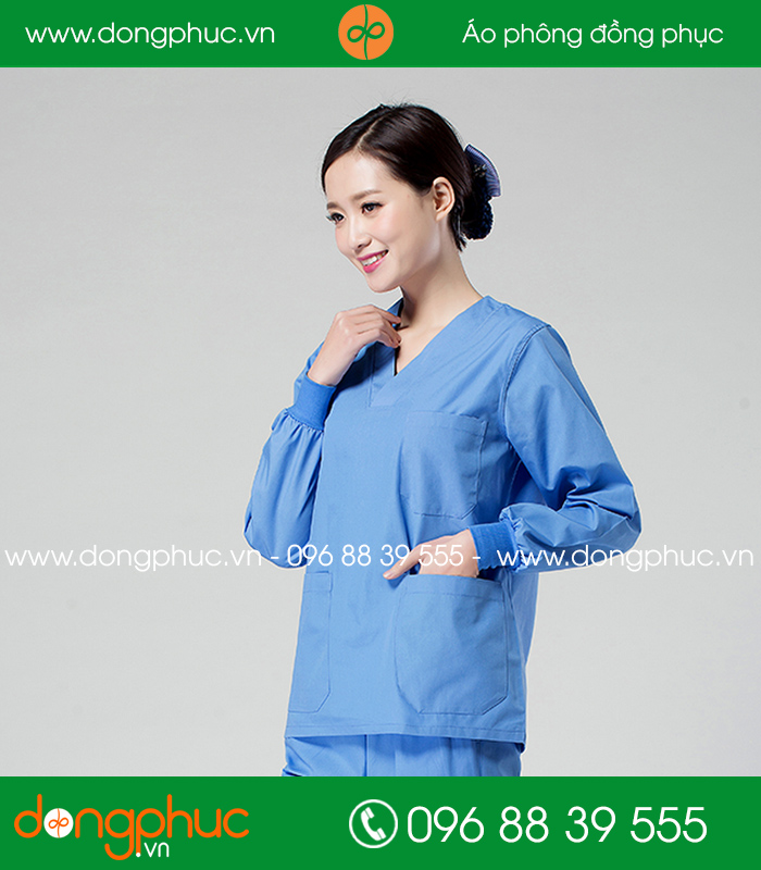 Quần áo đồng phục y tá màu xanh YA