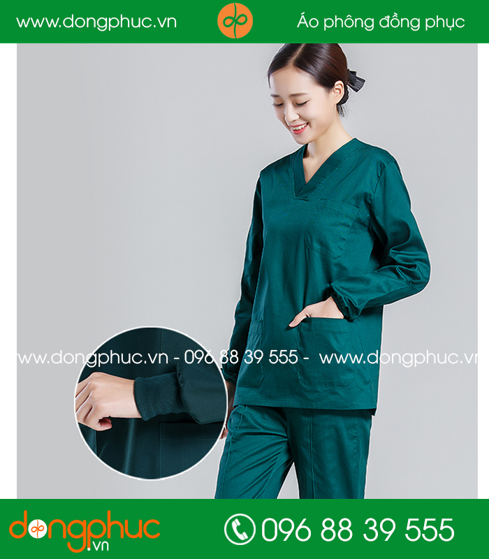 Quần áo đồng phục y tá màu xanh rêu