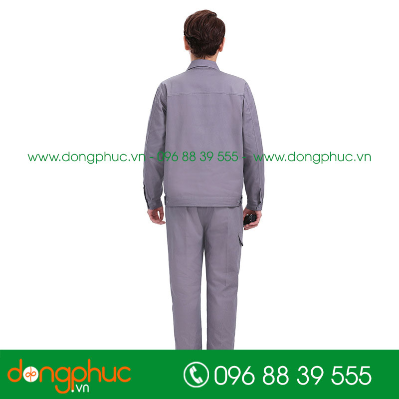 Mẫu áo đồng phục kỹ sư – công nhân màu ghi đậm - mẫu 2