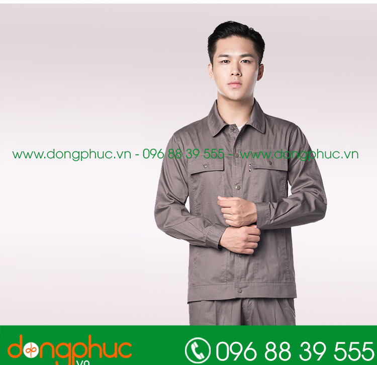 Mẫu áo đồng phục kỹ sư – công nhân màu xanh bích - mẫu 2