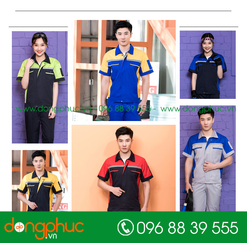 Mẫu áo đồng phục kỹ sư – công nhân cộc tay - mẫu 3