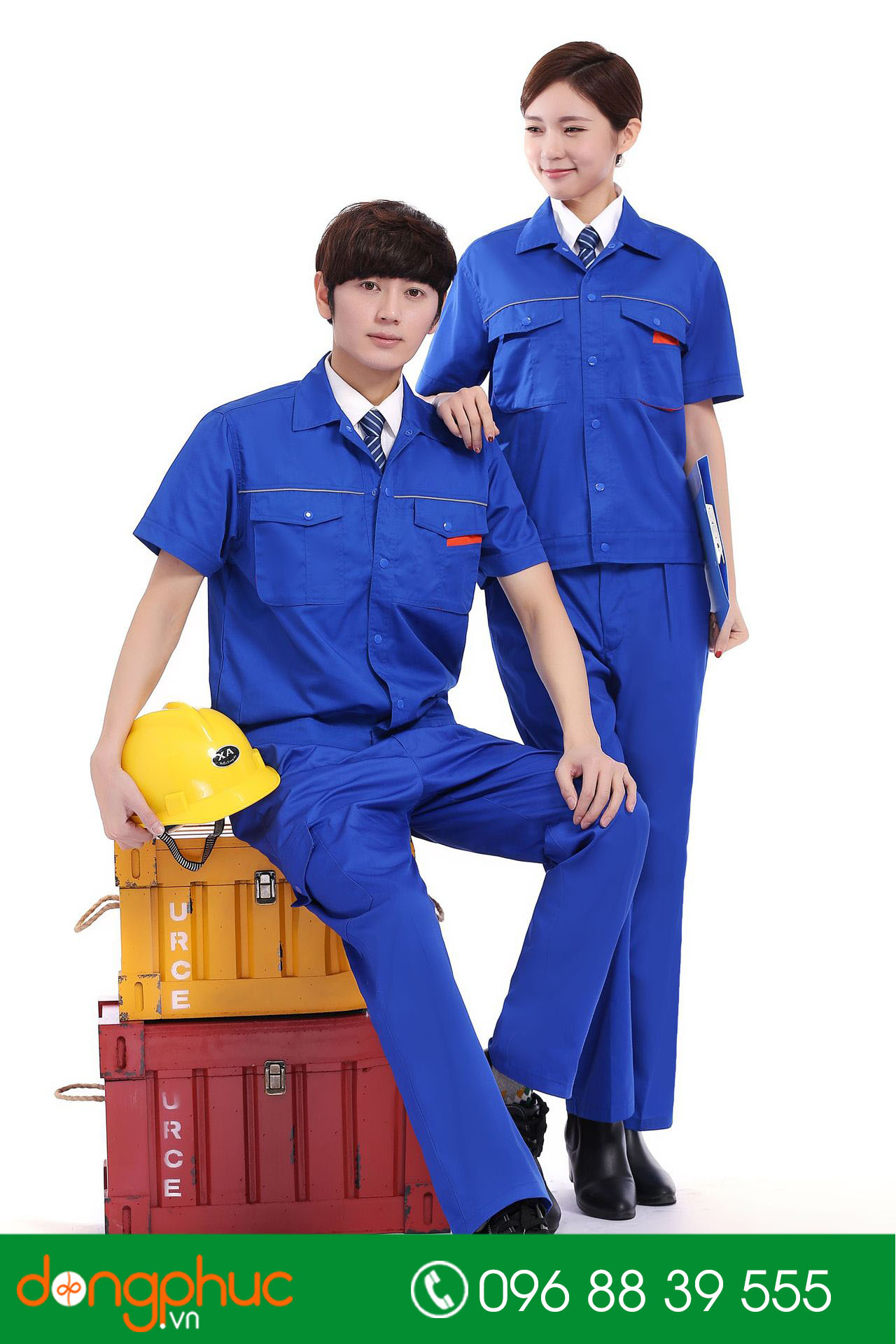 Mẫu áo đồng phục kỹ sư – công nhân màu xanh bích