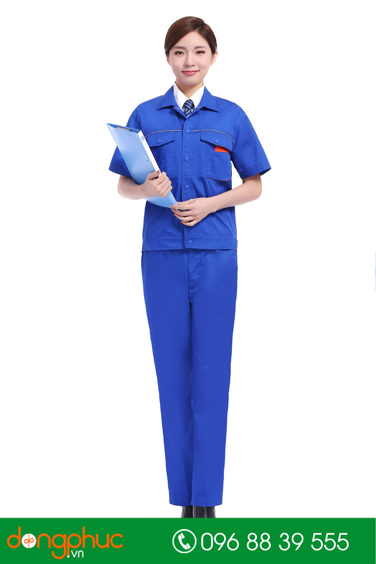 Mẫu áo đồng phục kỹ sư – công nhân màu xanh bích - mẫu 2