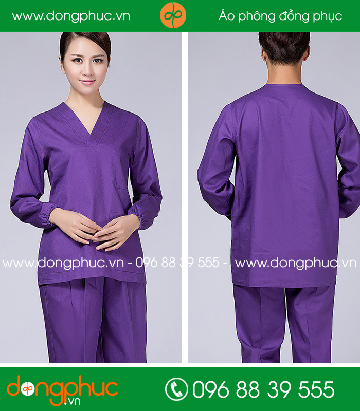 Quần áo đồng phục phòng mổ màu tím