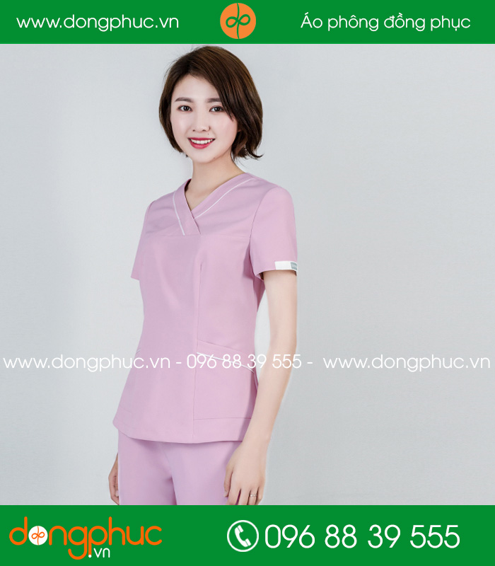 Quần áo đồng phục spa màu hồng nhạt