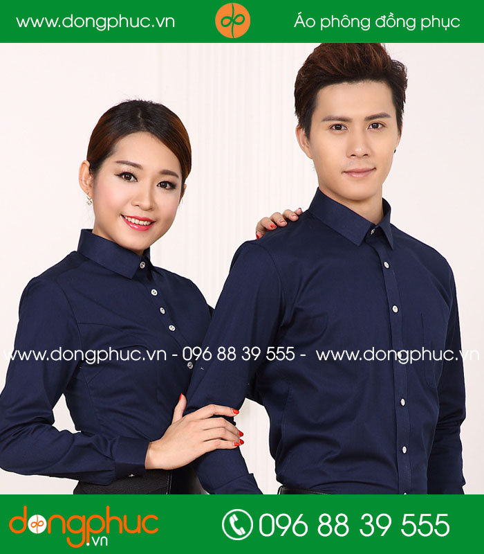 Đồng phục áo sơ mi màu tím than - mẫu 2