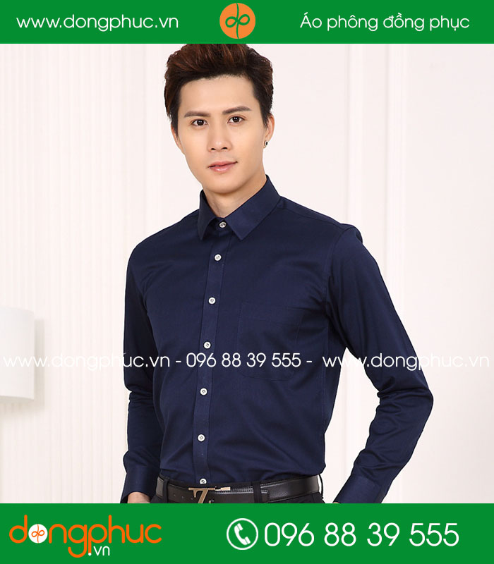 Đồng phục áo sơ mi màu tím than - mẫu 3