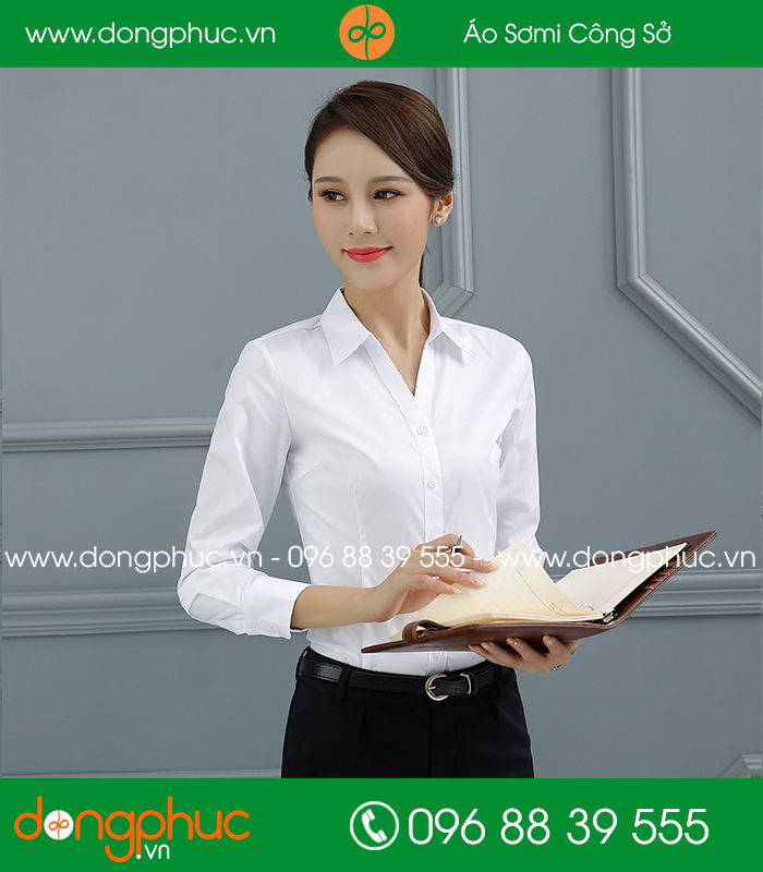 Đồng phục áo sơ mi màu trắng - mẫu 3