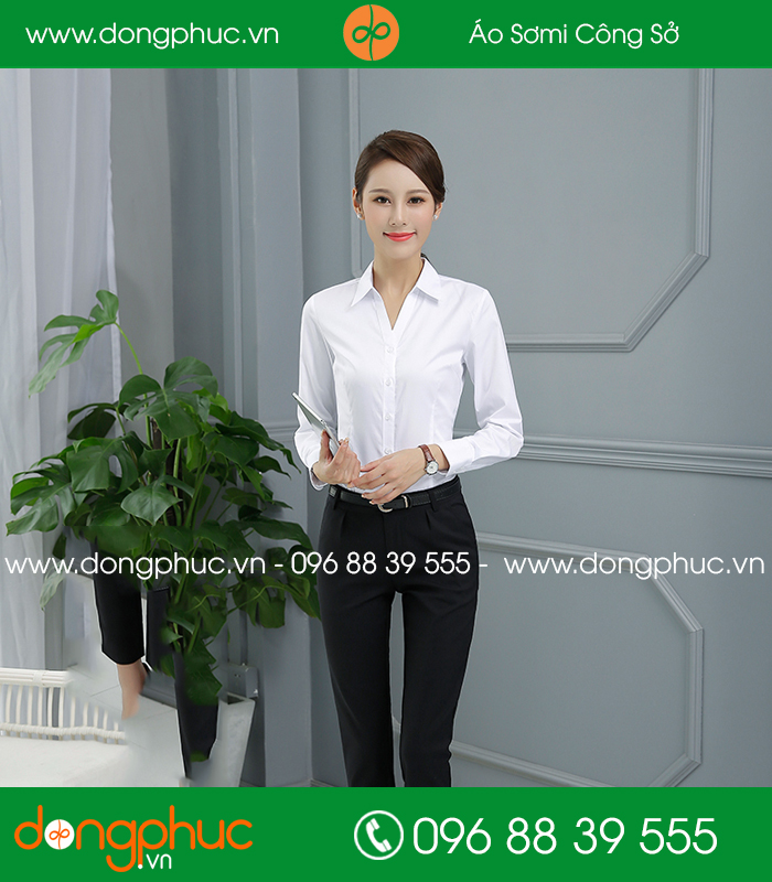 Đồng phục áo sơ mi màu trắng - mẫu 6