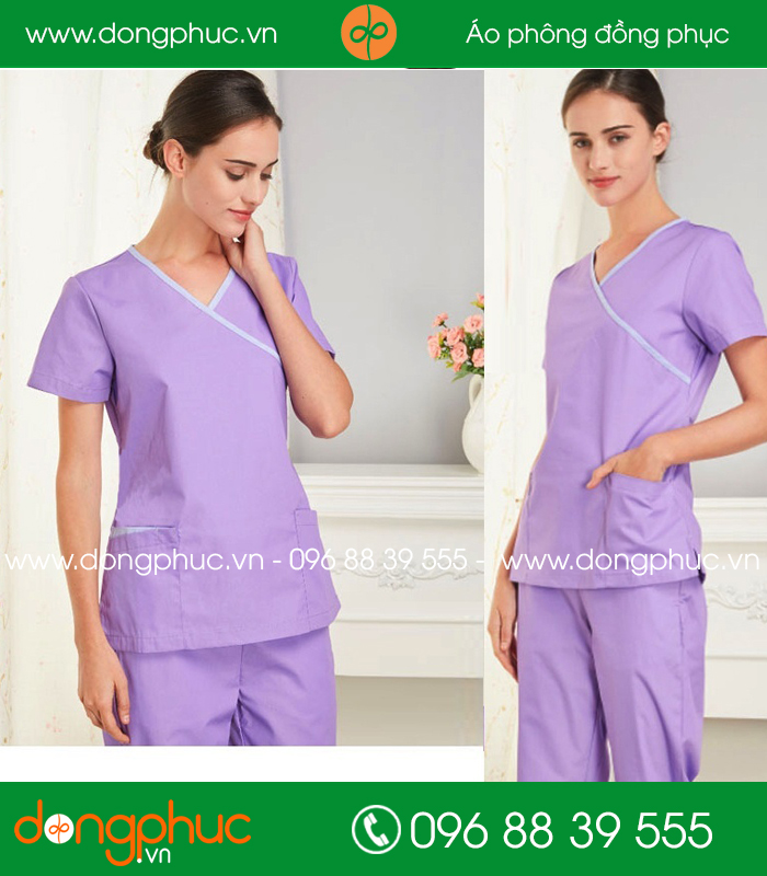 Quần áo đồng phục spa màu tím