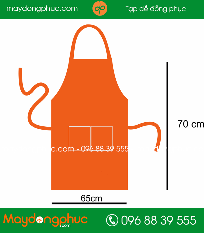 Tạp dề đồng phục màu Cam - mẫu 5