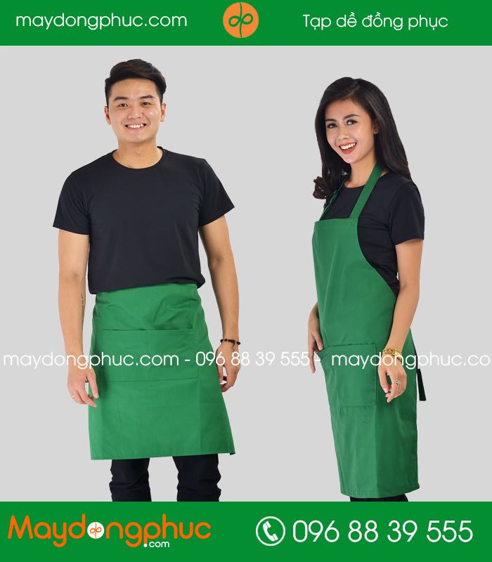 Tạp dề đồng phục màu Xanh - mẫu 2
