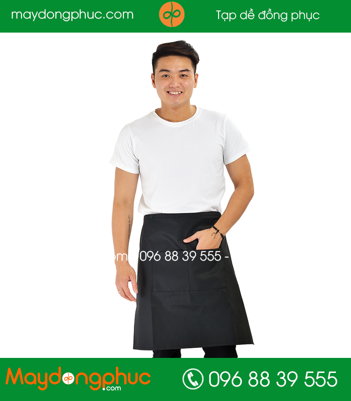 Tạp dề đồng phục màu Đen - mẫu 3