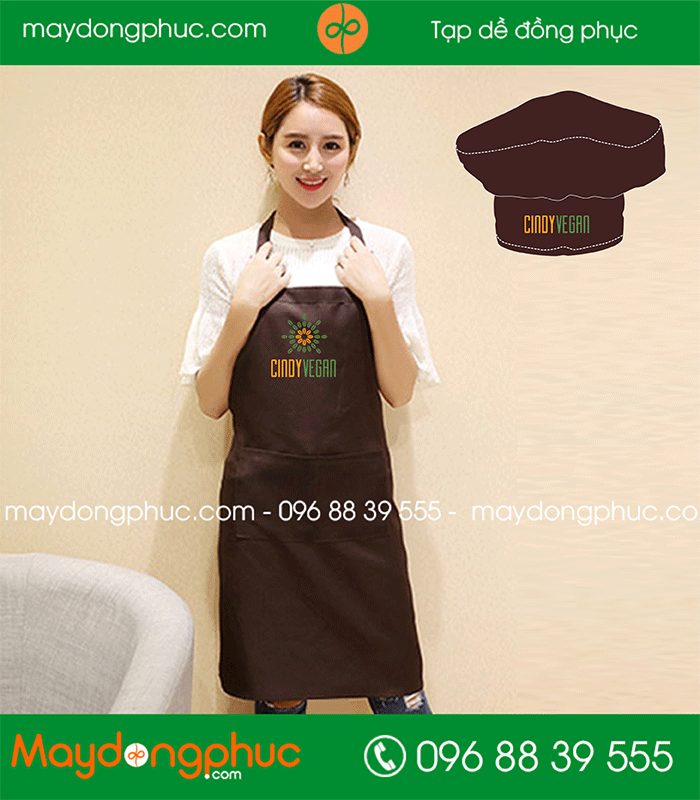 May tạp dề quán Cindy Vegan
