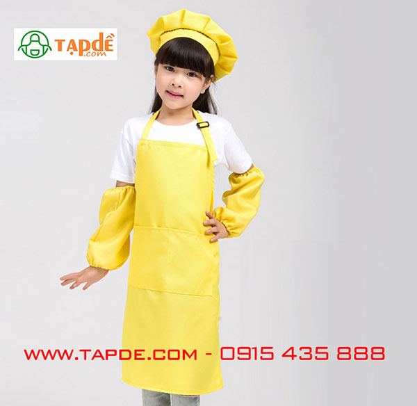 Tạp dề trẻ em màu vàng - mẫu 2