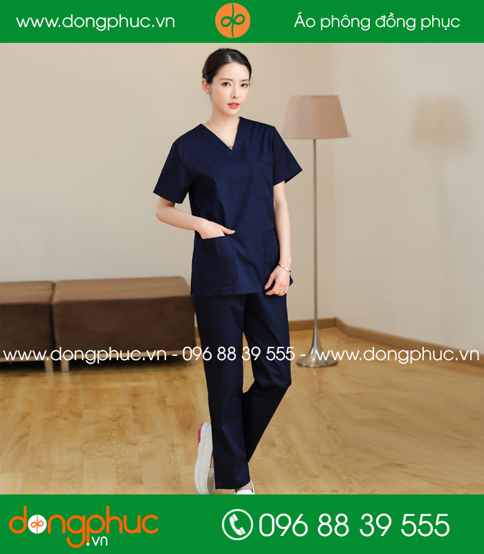 Quần áo đồng phục y tá màu tím than