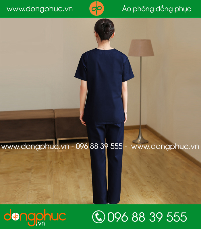 Quần áo đồng phục y tá màu tím than - mẫu 2