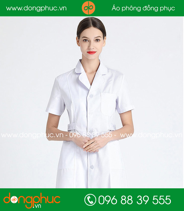 Quần áo đồng phục y tá màu trắng - mẫu 2