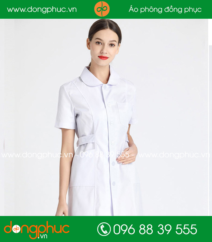 Quần áo đồng phục y tá màu trắng - mẫu 3